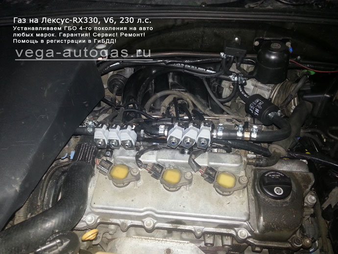 Установка ГБО Альфа М на Lexus RX330 2005 г. в., 230 л. с., V6, баллон 73 литра под кузовом