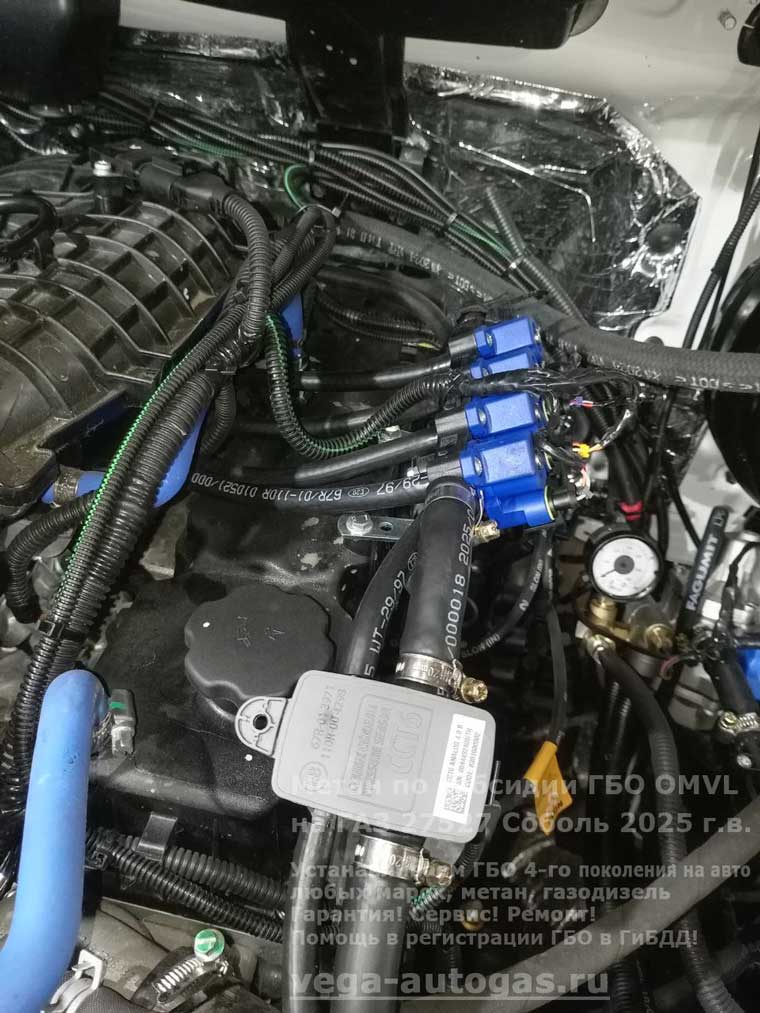 газовая рампа ОМВЛ, установкана ГАЗ 27527 Cоболь 2025 г.в., 2.7 л., 106 л.с., с пробегом 60 км., 3 цилиндрических облегчённых баллона (тип 3) по 50 литров внутри фургона, Нижний Новгород, Дзержинск